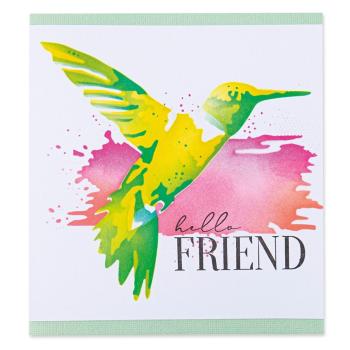 SIZZIX - Vrstvené plastové šablóny kolibrík (12,5 x 12,5 cm) set 4 ks