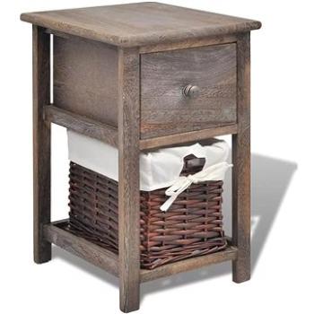 Nočný stolík drevený, hnedý (242868)