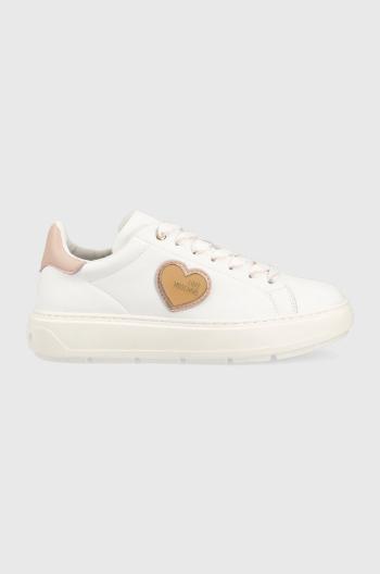 Kožené tenisky Love Moschino Sneakerd Bold 40 biela farba, JA15384G1G