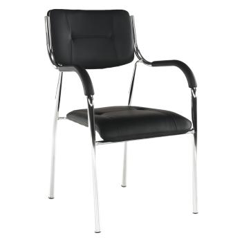 Stohovateľná stolička, čierna, ILHAM P2, poškodený tovar