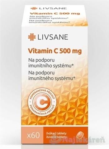 LIVSANE Vitamín C 500 mg žuvacie tablety 60 ks