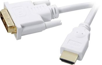 SpeaKa Professional DVI / HDMI káblový adaptér #####DVI-D 18+1pol. Stecker, #####HDMI-A Stecker 2.00 m biela SP-7870336