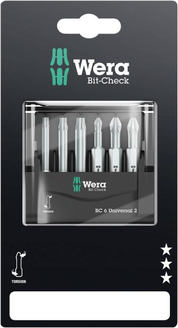 Wera Mini-Check Phillips Pozidriv TORX, 50 mm 05073638001 sada bitov 6-dielna krížový PH, krížový PZ, Torx