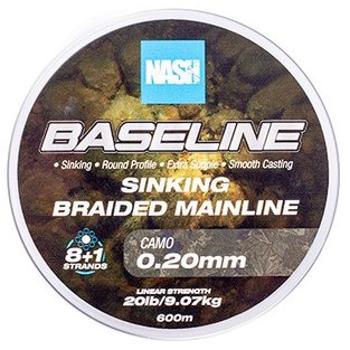 Nash splietaná šnúra baseline sinking braid camo 600 m - 0,20 mm 9,07 kg