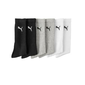 Blancheporte Športové ponožky PUMA, sivé + čierne + biele, súprava 6 párov sivá+čierna+biela 39/42