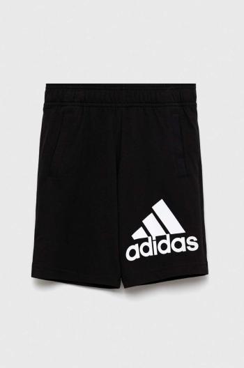 Detské bavlnené šortky adidas U BL čierna farba, nastaviteľný pás