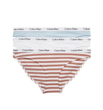 CALVIN KLEIN - nohavičky 3PACK cotton stretch sandalwood & stripe color - limited edition-L