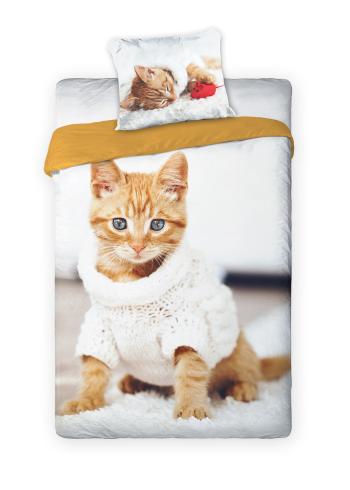 Obliečky bavlnené, Mačička vo svetri