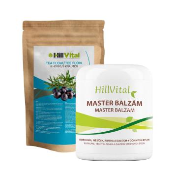 HillVital | Balíček na zmiernenie dny - masť a čaj Flow 400g