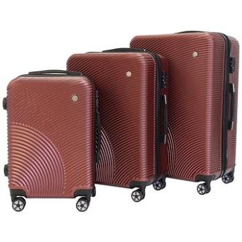 Sada 3 kufrov T-class 2011, M, L, XL TSA zámok, rozšíriteľné (vínové) (8594206310213)