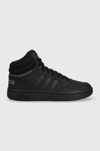 Detské tenisky adidas Originals HOOPS MID 3.0 K čierna farba