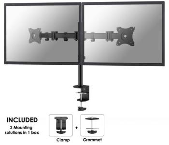 Neomounts by Newstar NM-D135DBLACK 2-násobný stolový držiak monitoru  25,4 cm (10") - 68,6 cm (27") sklápajúci, nakláňac
