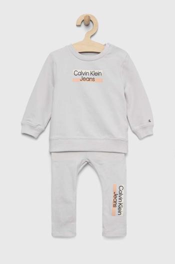 Detská súprava Calvin Klein Jeans šedá farba
