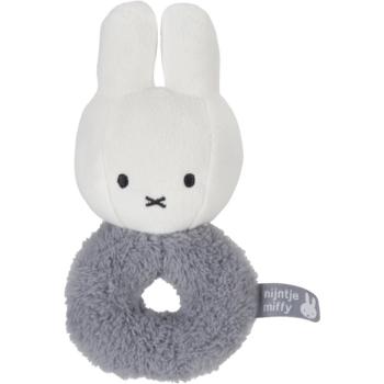 Little Dutch Plush Rattle Miffy Fluffy Blue hrkálka 1 ks