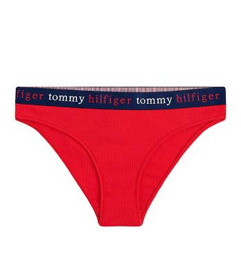 TOMMY HILFIGER - Tommy červené nohavičky z organickej bavlny -XS