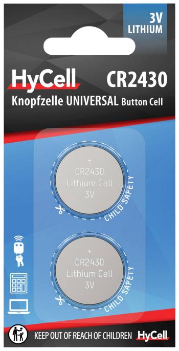 HyCell CR 2430 gombíková batéria  CR 2430 lítiová 300 mAh 3 V 2 ks