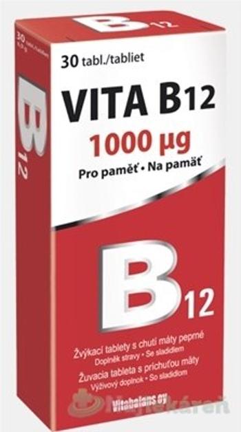 Vitabalans VITA B12 1 mg s príchuťou mäty 30 žuvacie tabliety