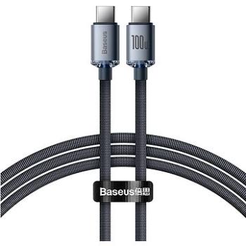 Baseus Crystal Shine Series nabíjací/dátový kábel USB-C/USB-C 100 W 2 m, čierny (CAJY000701)