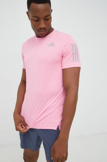 Bežecké tričko adidas Performance Own The Run , ružová farba, jednofarebné
