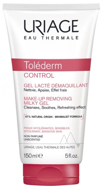 Uriage Odličovač make-upu pre citlivú a intolerantnú pleť Tolederm Control (Make-Up Removing Milky Gel) 150 ml