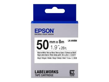 Epson LabelWorks LK-9WBN C53S659001 50mm x 8m, čierna tlač / biely podklad, originálna páska