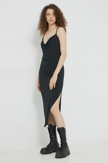 Šaty Abercrombie & Fitch čierna farba, midi, priliehavá