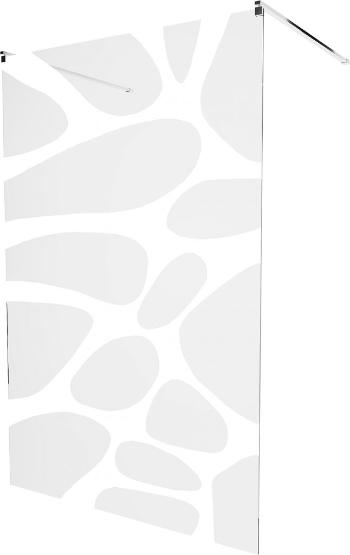 MEXEN/S - KIOTO samostatne stojaca sprchová zástena 120 x 200 cm, transparent/biela vzor 8 mm, chróm 800-120-002-01-97