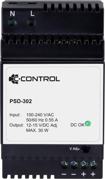 C-Control PSD-302 sieťový zdroj na montážnu lištu (DIN lištu) Spotreba (Stand-By) 0.3 W 12 V/DC 2.5 A 30 W 1 x