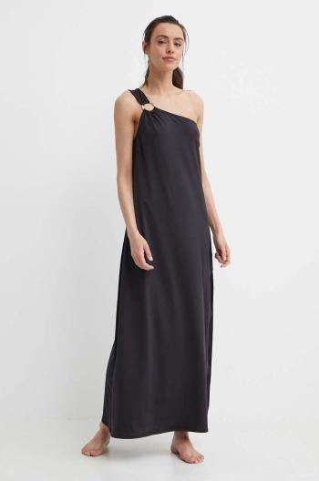 Plážové šaty MICHAEL Michael Kors ONE SHOULDER DRESS čierna farba, MM7M038