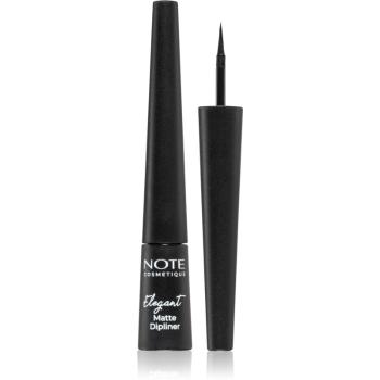 Note Cosmetique Elegant Matte Dipliner tekuté linky na oči s matným finišom 01 Coal Black 2,5 ml