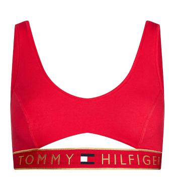 TOMMY HILFIGER - Cut out červená podprsenka so zlatým logom-M