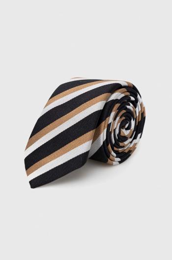 Hodvábna kravata BOSS čierna farba