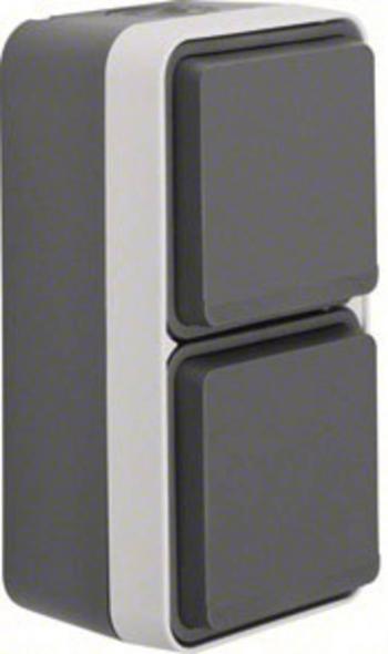 Berker   dvojitá zásuvka na omietku W.1 sivá, svetlo sivá 47703525