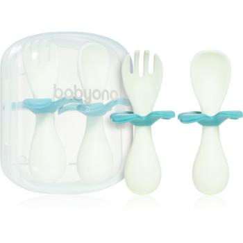 BabyOno Be Active Ergonomic Utensils for Children príbor Green 12 m+ 2 ks