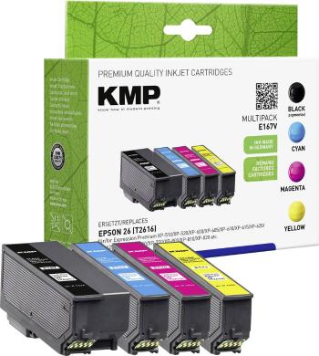 KMP Ink náhradný Epson T2616, 26 kompatibilná kombinované balenie čierna, zelenomodrá, purpurová, žltá E167V 1626,4850