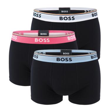 BOSS - boxerky 3PACK cotton stretch power design black with light color waist - limitovaná fashion edícia (HUGO BOSS)-L (90-98 cm)