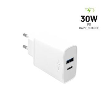 FIXED Travel s USB-C a USB výstupom podpora PD 30 W biela (FIXC30-CU-WH)