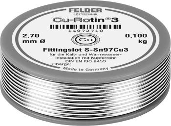 Felder Löttechnik Cu-Rotin® 3 spájkovací cín bez olova cievka Sn97Cu3 0.100 kg 2.7 mm