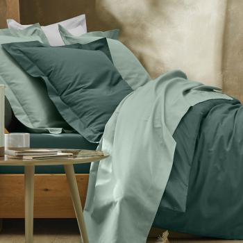 Blancheporte Jednofarebná posteľná súprava zn. Colombine z bavlny zelenkastá napínacia plachta 90x190cm
