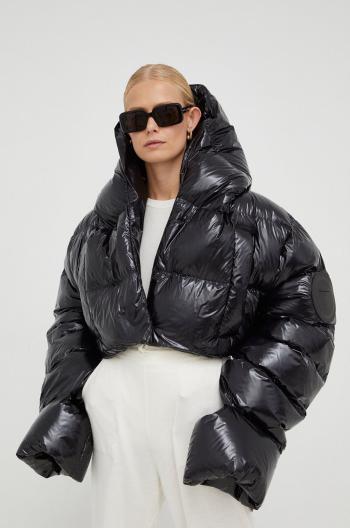 Páperová bunda MMC STUDIO Maffo Gloss dámska, čierna farba, zimná, oversize