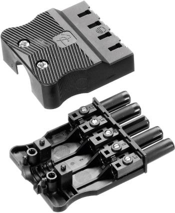Adels-Contact 17760 sieťový konektor AC zásuvka, rovná Počet kontaktov: 4 + PE 16 A čierna 1 ks