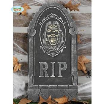 “RIP” náhrobný kameň s lebkou veľ. 33 × 65 cm – Halloween (8434077261279)