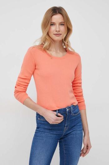 Bavlnený sveter United Colors of Benetton dámsky, oranžová farba, tenký