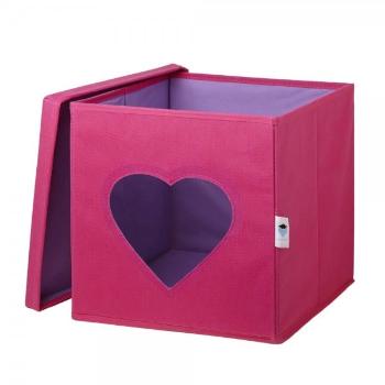 LOVE IT STORE IT ULOZNY BOX NA HRACKY S KRYTOM A OKIENKOM – SRDCE, LI-750022