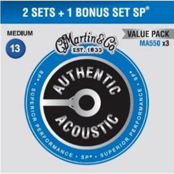 MARTIN Authentic SP 92/8 Phosphor Bronze Medium – Limited 3 Packs (HN208265)