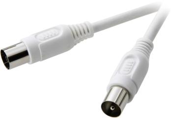 SpeaKa Professional anténny prepojovací kábel [1x anténna zástrčka 75 Ω - 1x anténna zásuvka 75 Ω] 15.00 m 75 dB  biela