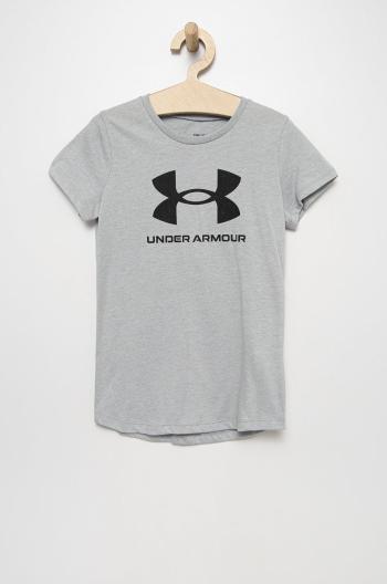 Detské tričko Under Armour 1361182 šedá farba,