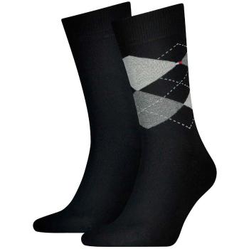 Tommy Hilfiger  Two Pack Knitted Argyle Socks Black  Ponožky Čierna