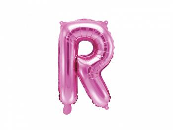 PartyDeco Fóliový balón Mini - Písmeno R 35 cm ružový