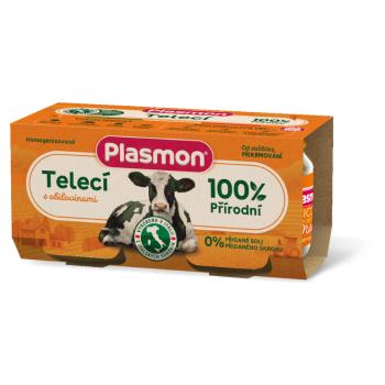 PLASMON Príkrm bezlepkový mäsový s obilím teľací bez škrobu a soli 4m+ 2 x 80 g